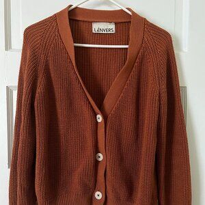 L'Envers Anna cardigan, 100% organic cotton, burnt orange size S